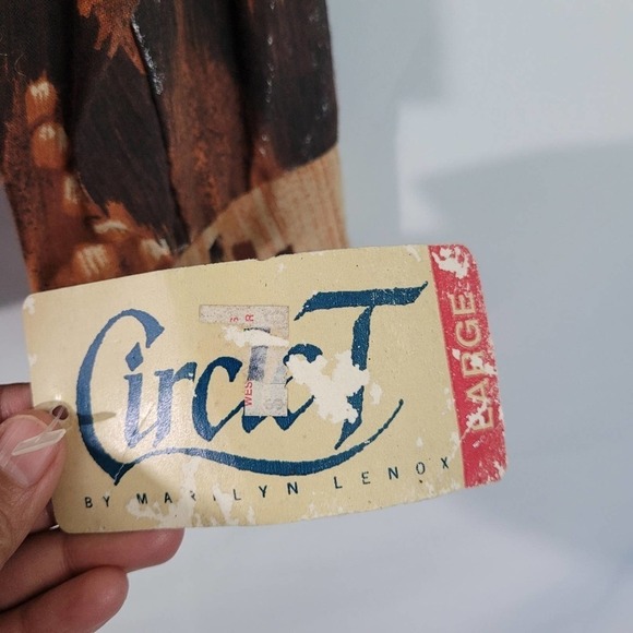 NEW VTG Brown Argyle Pattern Western Rodeo Button Front Cowgirl Top Size Large - Picture 10 of 12